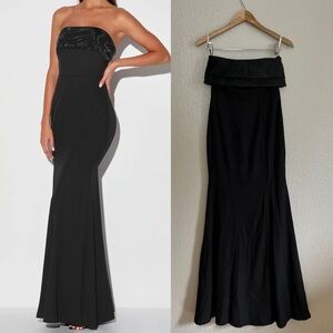 NWOT Brilliantly Bold Black Strapless Mermaid Maxi Dress